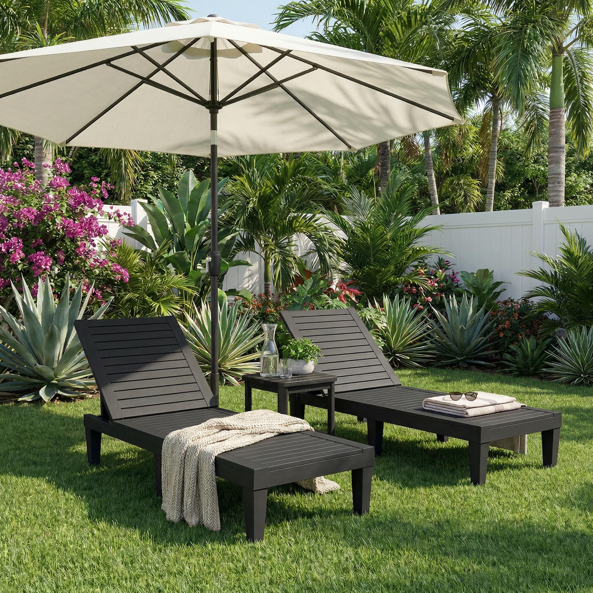 Outdoor Chaise Lounge Chairs Set of 2