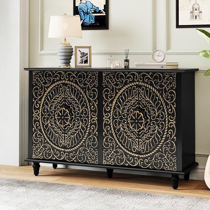 Decorative Accent Sideboard Buffet Cabinet with 4 Doors