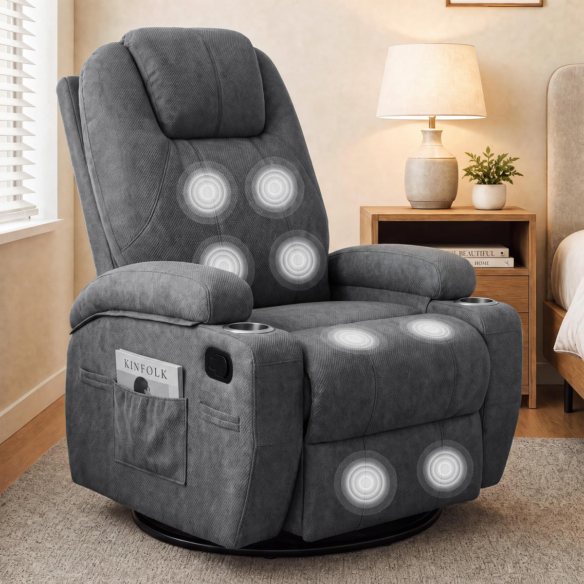 Furmax Recliner Chair, Fabric Rocking Chair Nursery for Adults