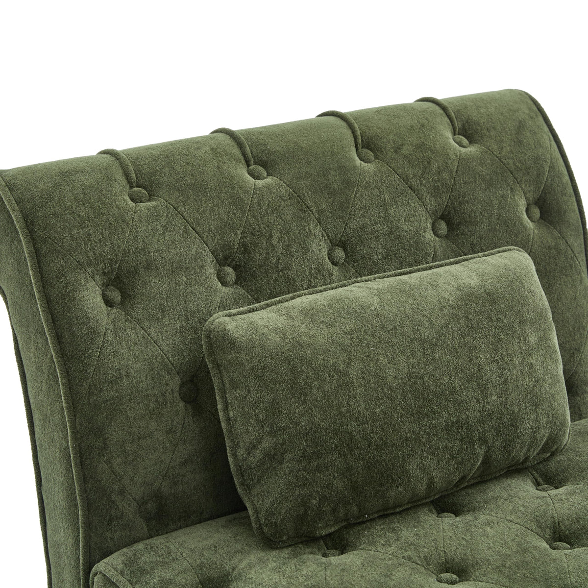 Forest Green Velvet Chaise Lounge