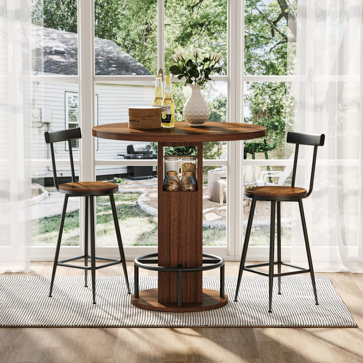 3-Piece Round Bar Table Set