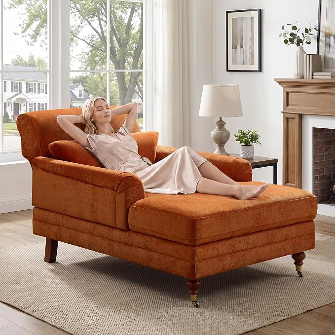 Adjustable Chenille Chaise Lounge