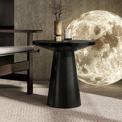 Round Cone Pedestal End Table