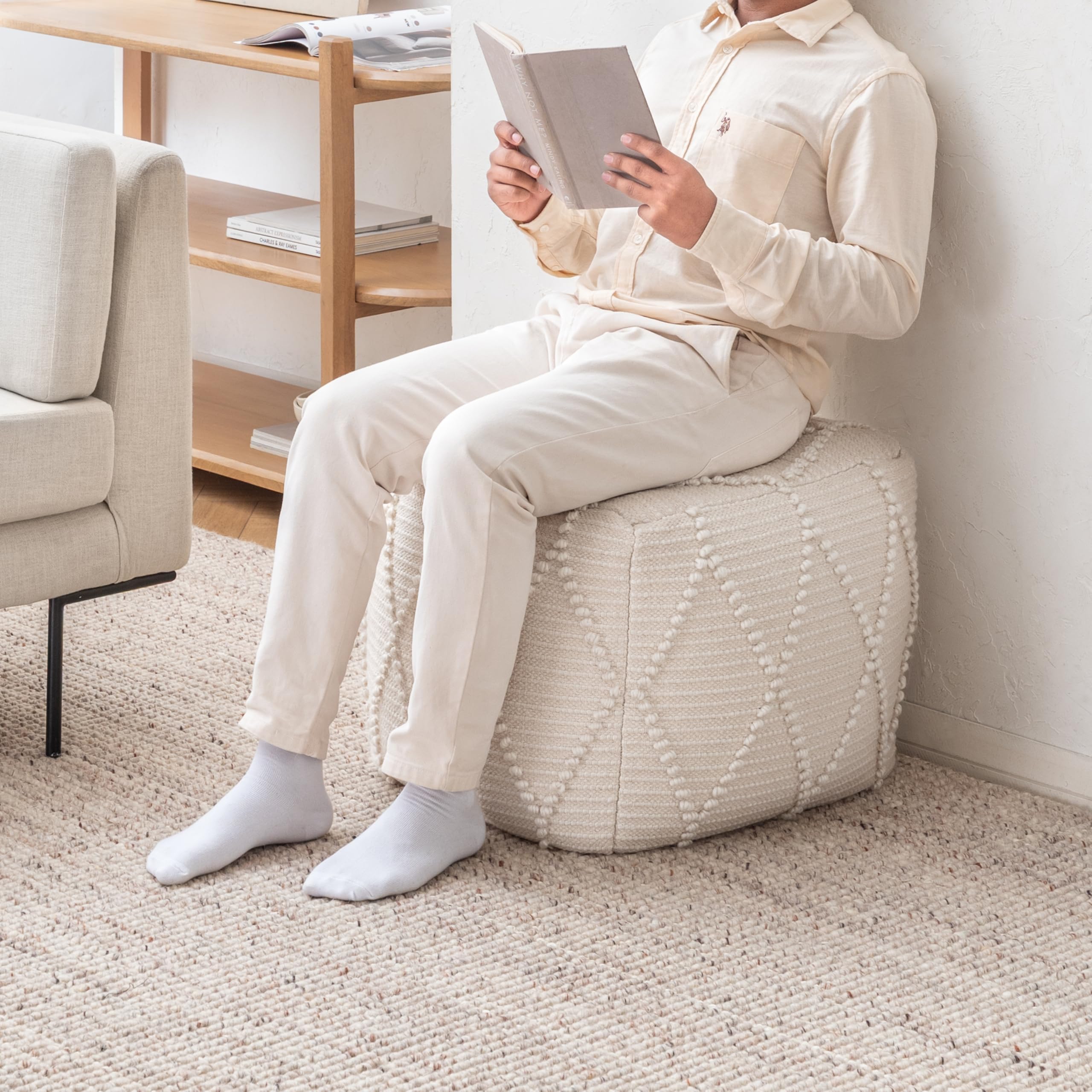 Handmade Pouf Ottoman Footrest