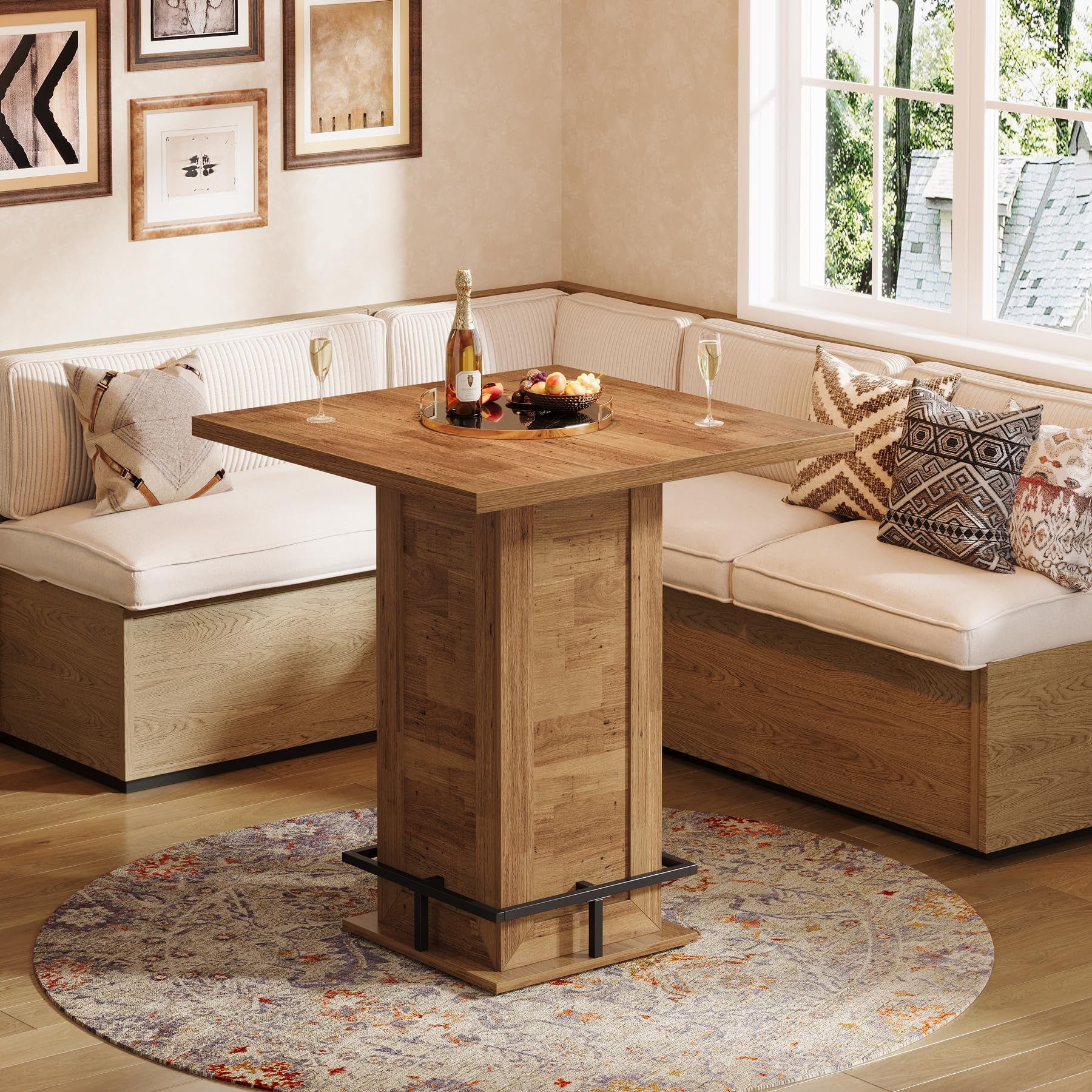 Square Bar Table – Industrial High Top Pub Table
