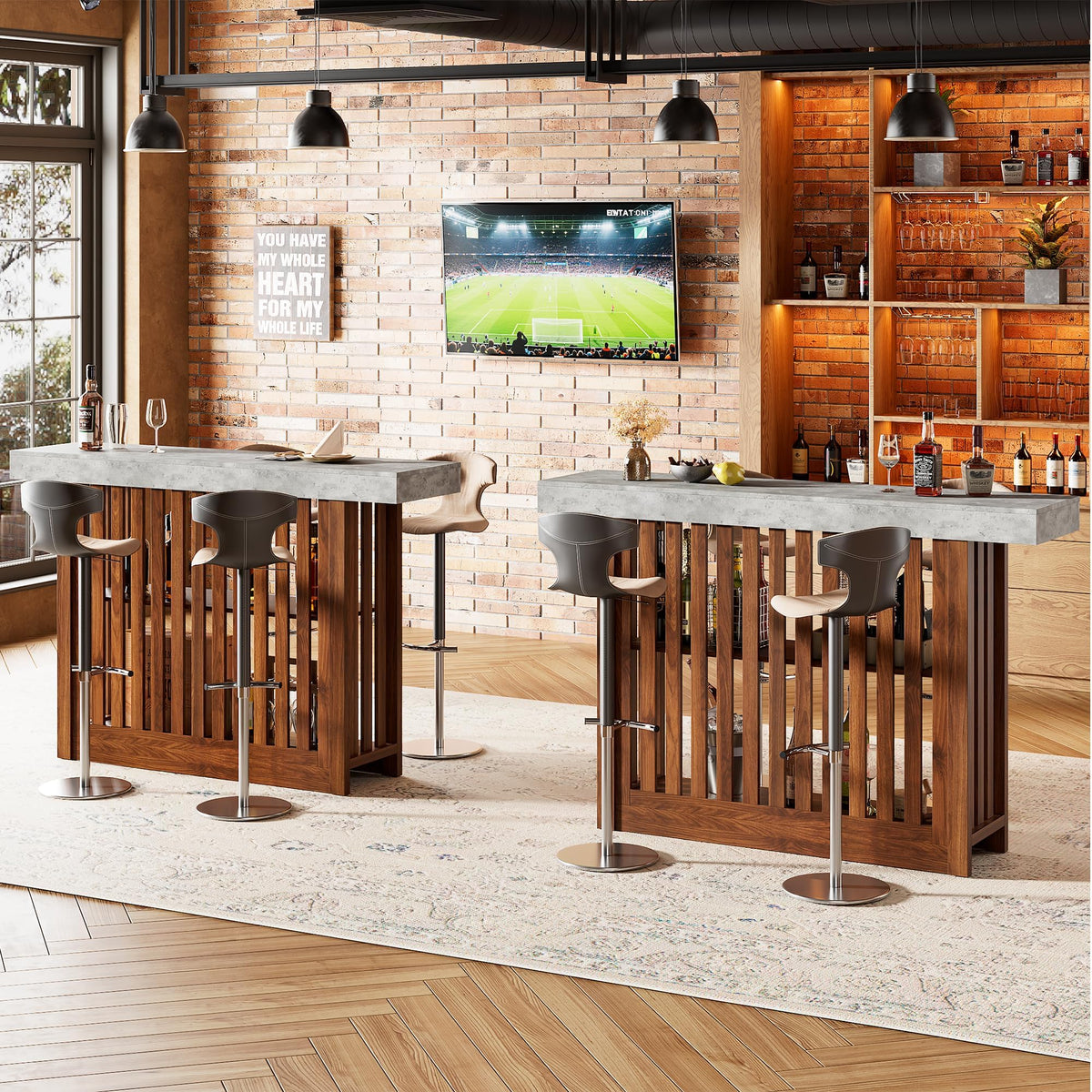 Counter Height Bar Table with Storage