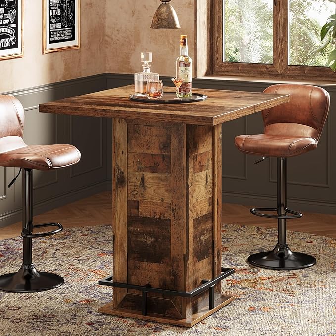 Square Bar Table – Industrial High Top Pub Table