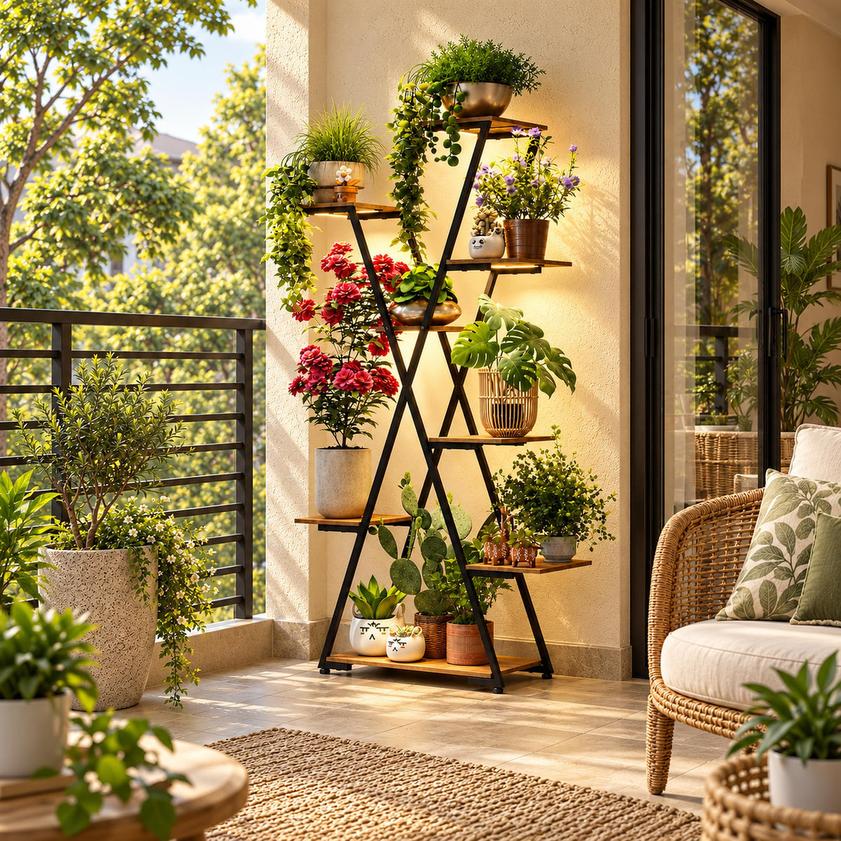 8-Tier Plant Stand with Grow Lights