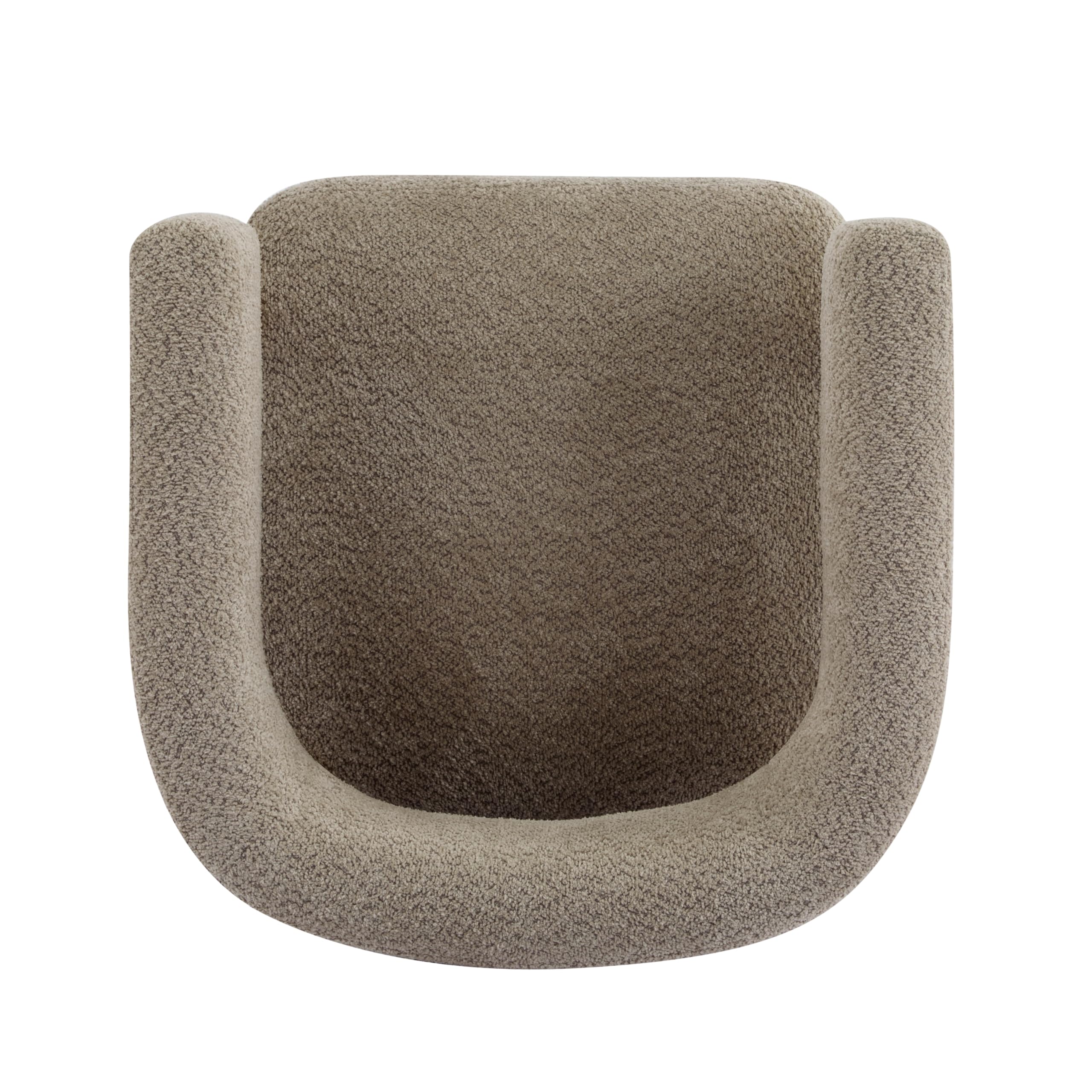Low Profile Accent Chair with Boucle Fabric Cushion