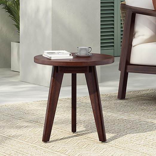 Acacia Wood Round Outdoor Side Table