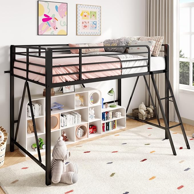 Twin Metal Low Loft Bed