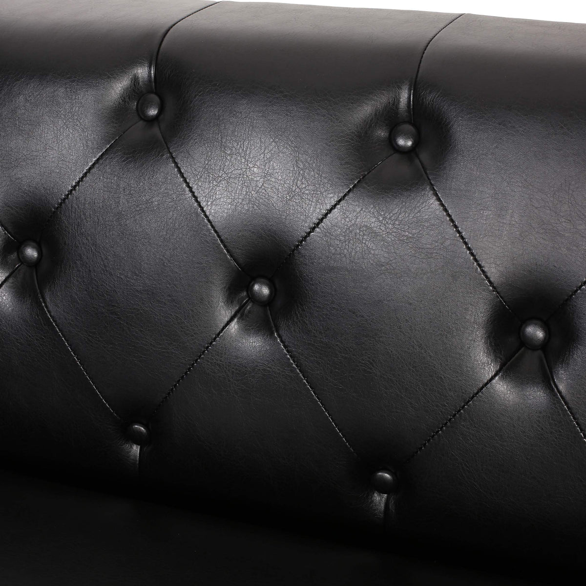 Tufted Faux Leather Sofa