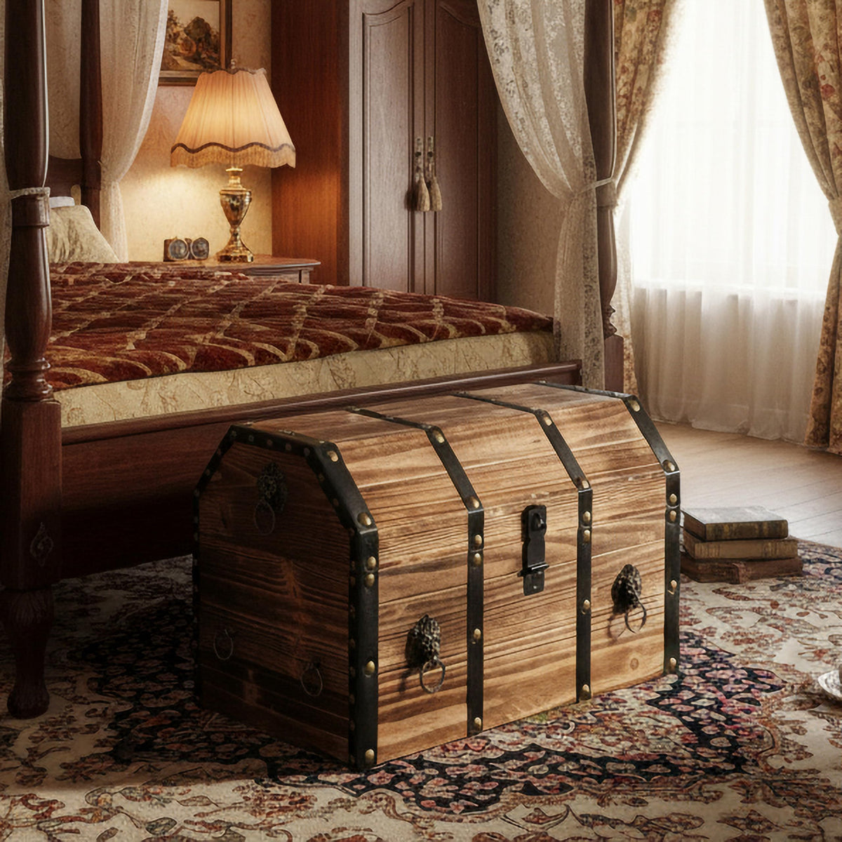 Vintage Wooden Treasure Chest