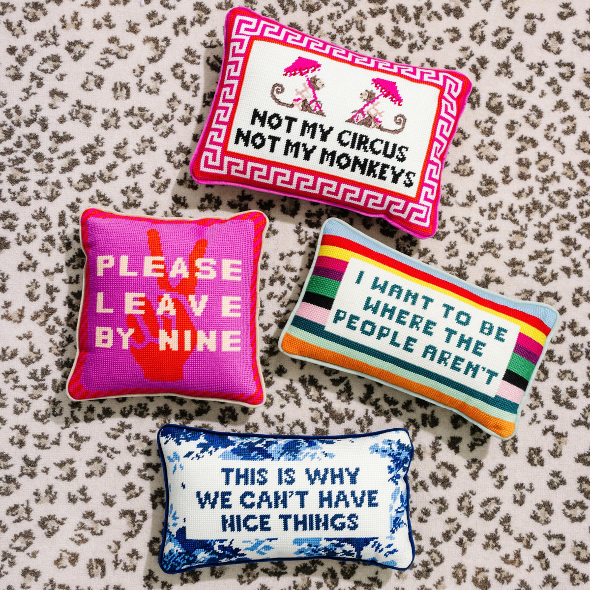 FURBISH This is Why We Can't Have Nice Things Needlepoint Pillow, 8" x 14"