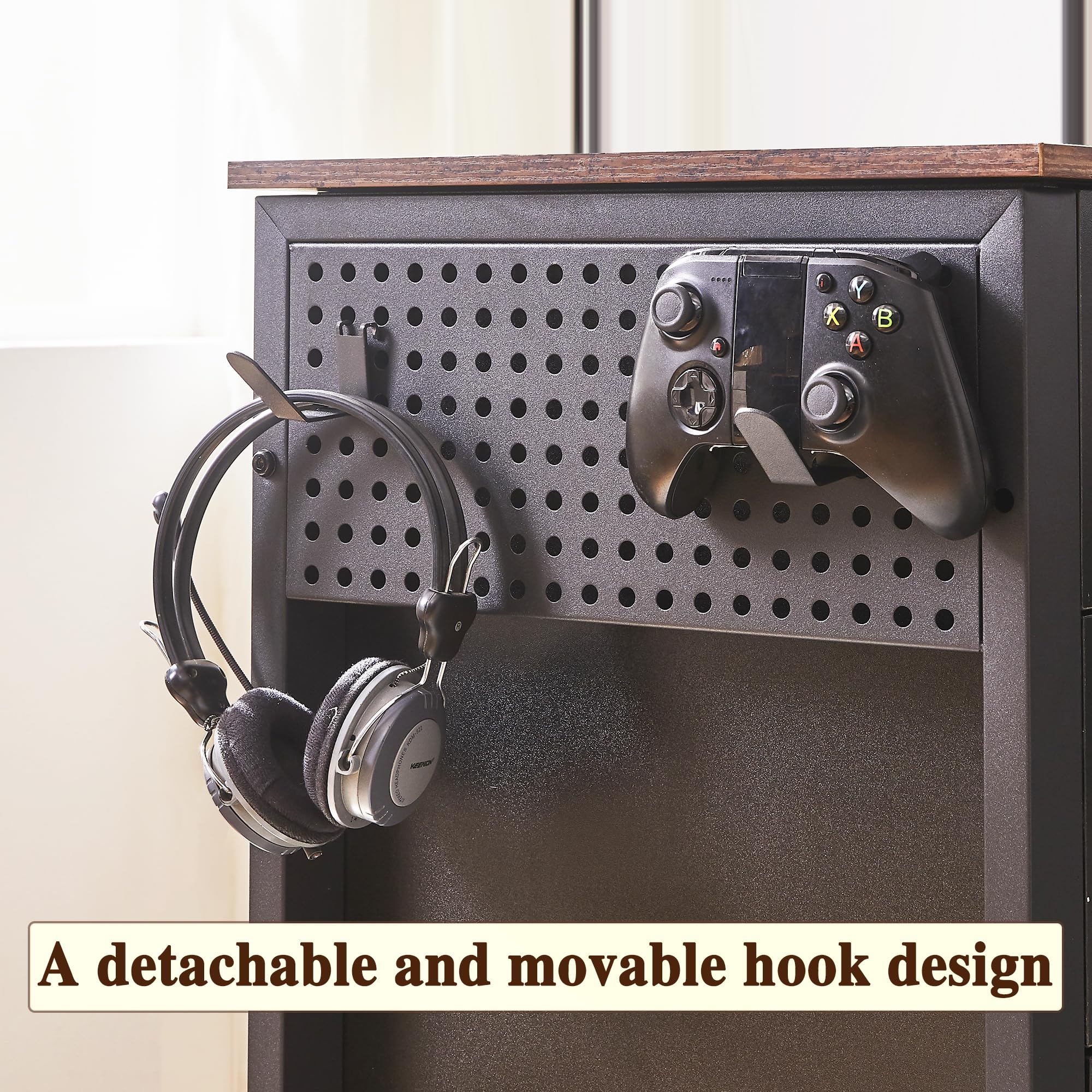 70 Inch Reversible L Shaped Desk with Drawers,Executive Desk with Power Outlet, Lockable File Drawer and Storage Shelves,L Shaped Office Desk with Pegboard,Large Corner Desk for Home Office (70.5")