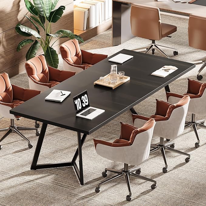70.86" Rectangular Conference Table with Metal Frame