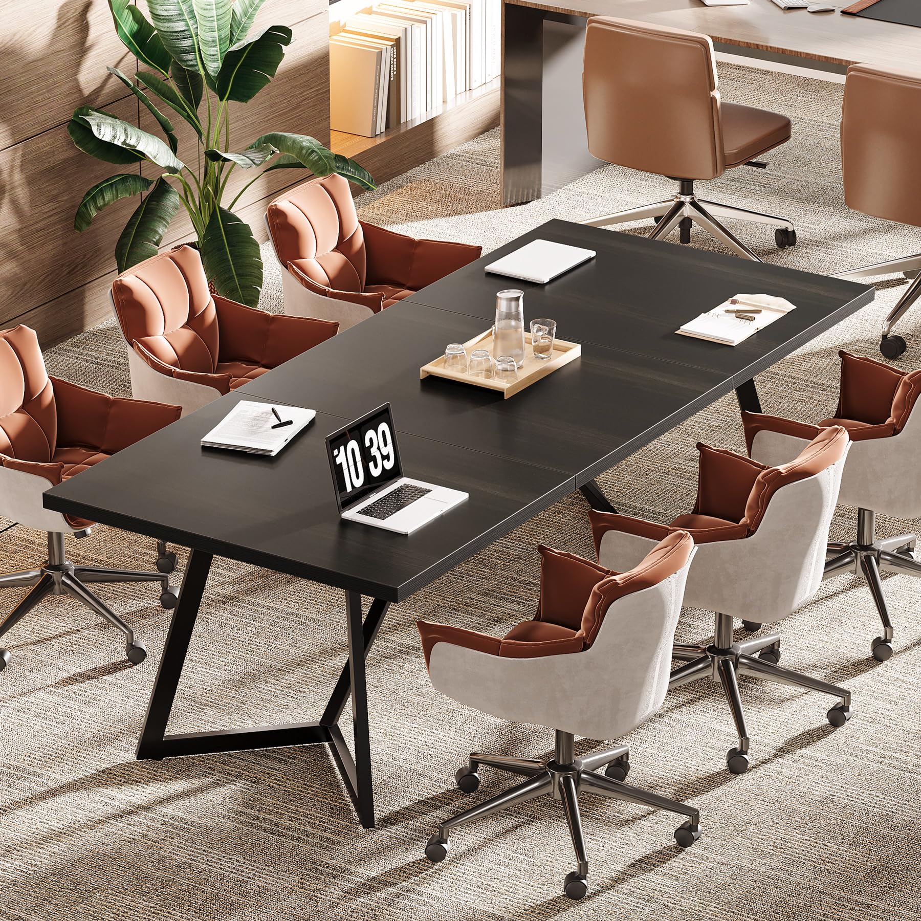 70.86" Rectangular Conference Table with Metal Frame