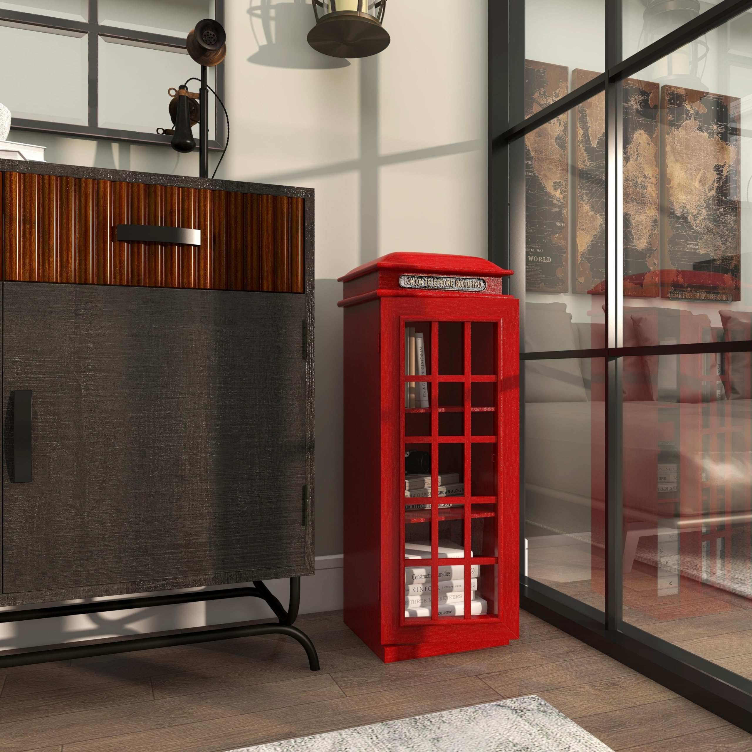 London Telephone Booth Storage Cabinet