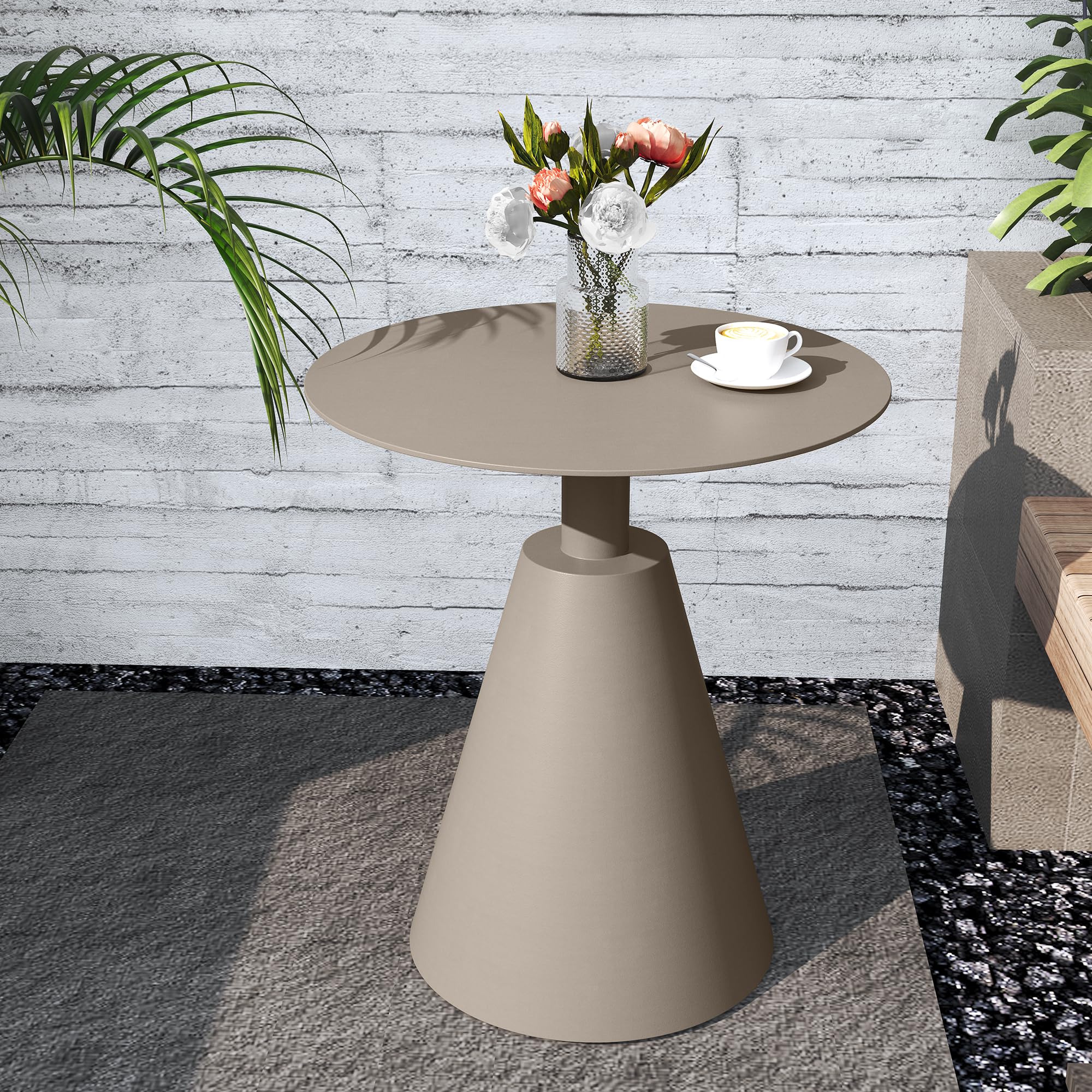 Round Aluminum Side Table