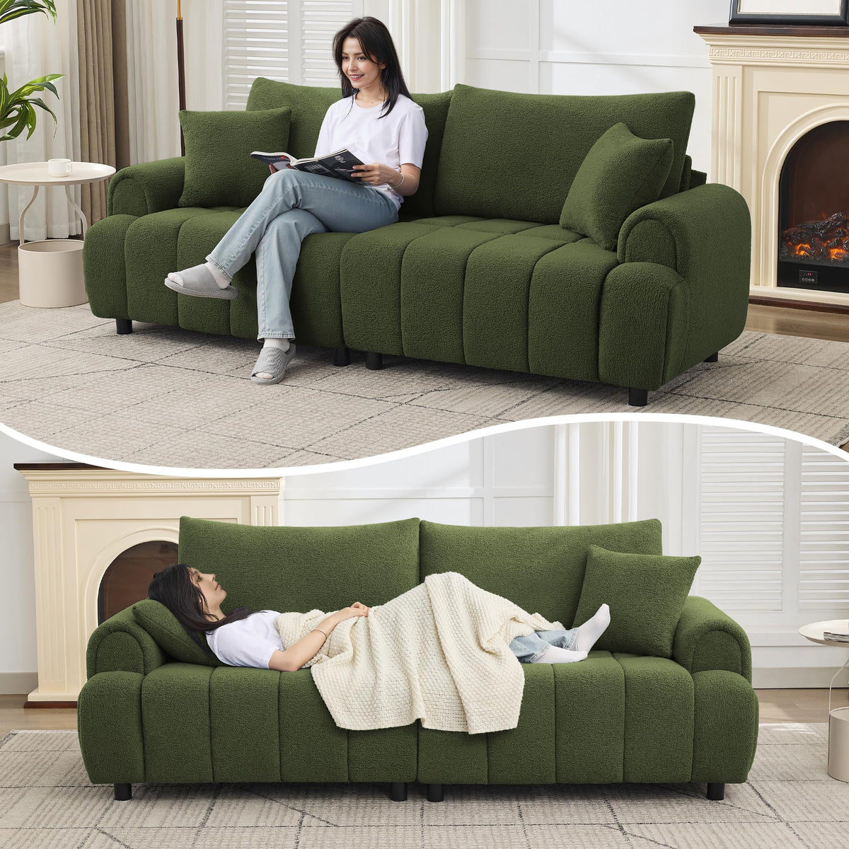 Boucle 3-Seater Sofa