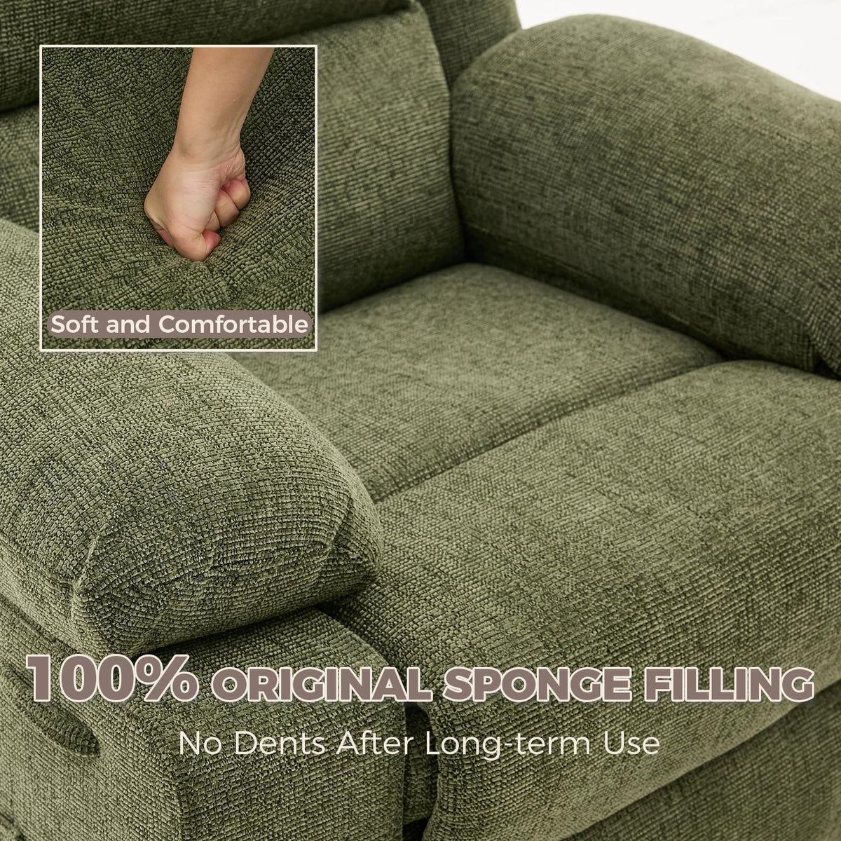 Swivel Rocking Recliner Chair with Massage & Heat for Adults, with Footrest