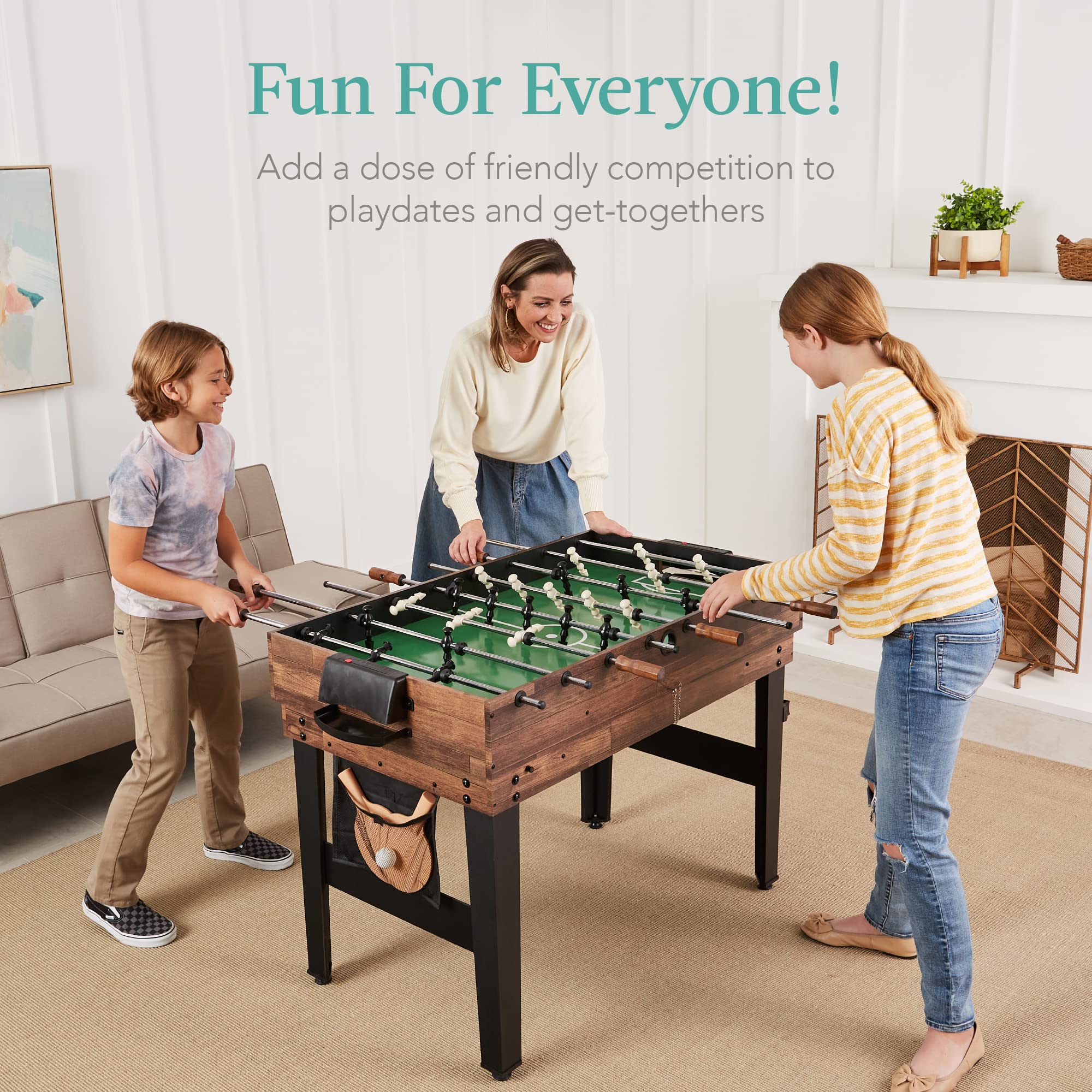 Best Choice Products 13-in-1 Combo Game Table Set w/Ping Pong, Foosball, Basketball, Air Hockey, Sling Puck, Archery, Shuffleboard - Walnut