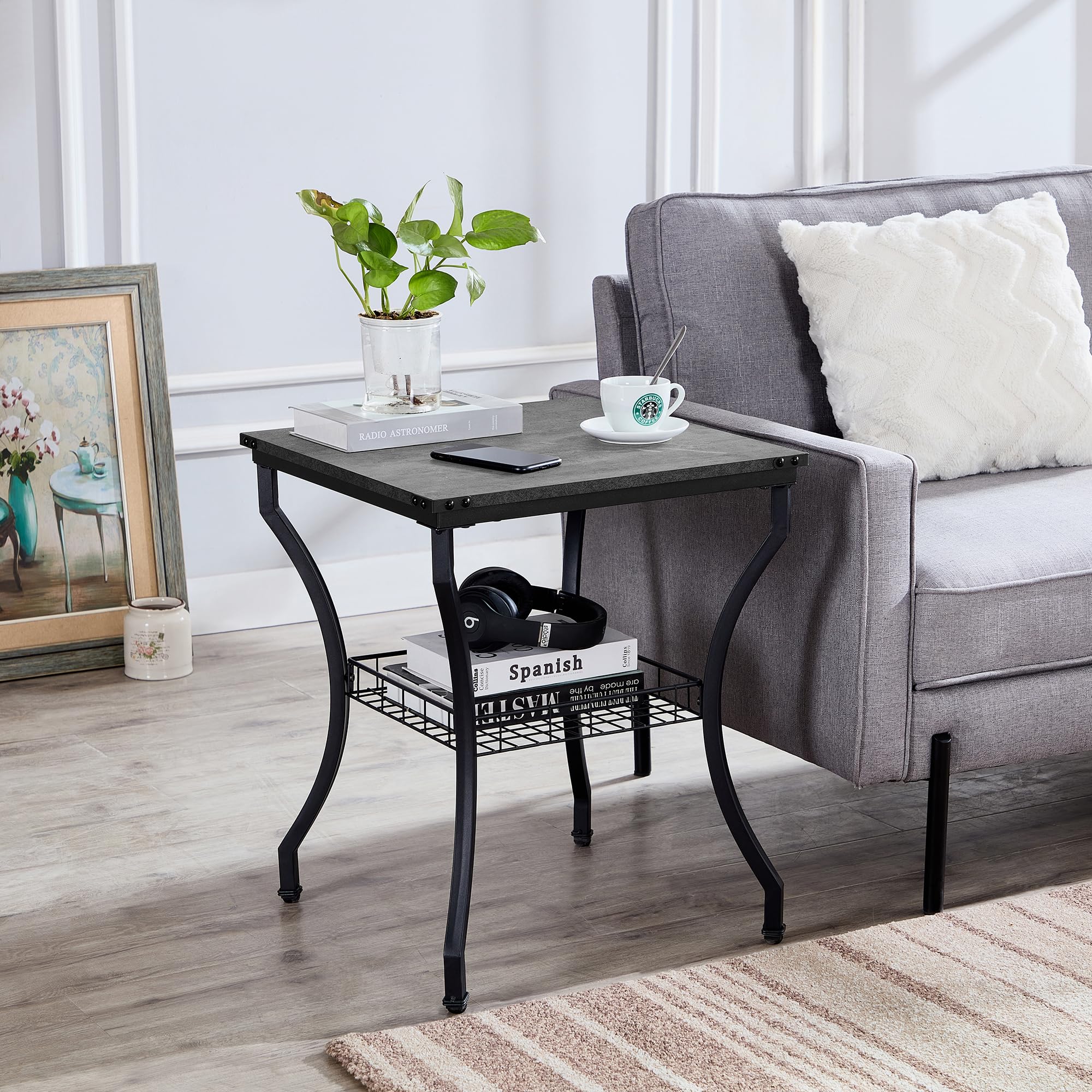 3-Piece Coffee & End Table Set with Storage Shelves