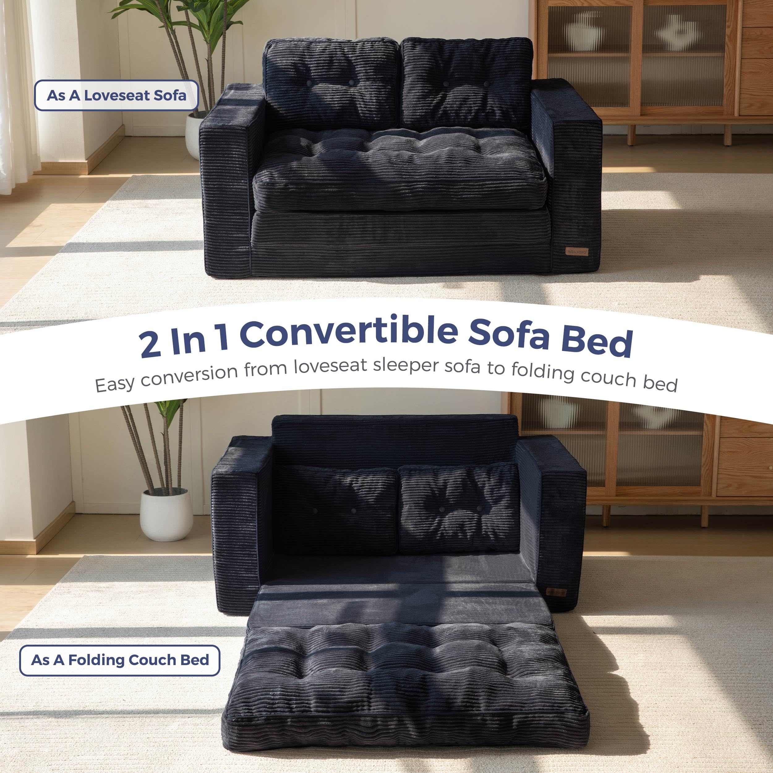 Convertible Sofa Bed with Pillows