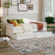 AFI, Acadia Twin Wood Daybed with 2 Storage Drawers, White