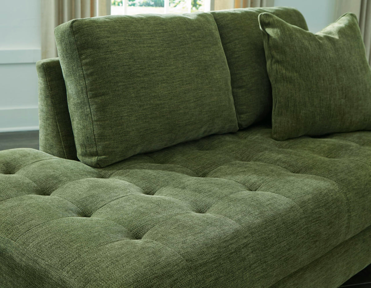 Olive Green Tufted Corner Chaise