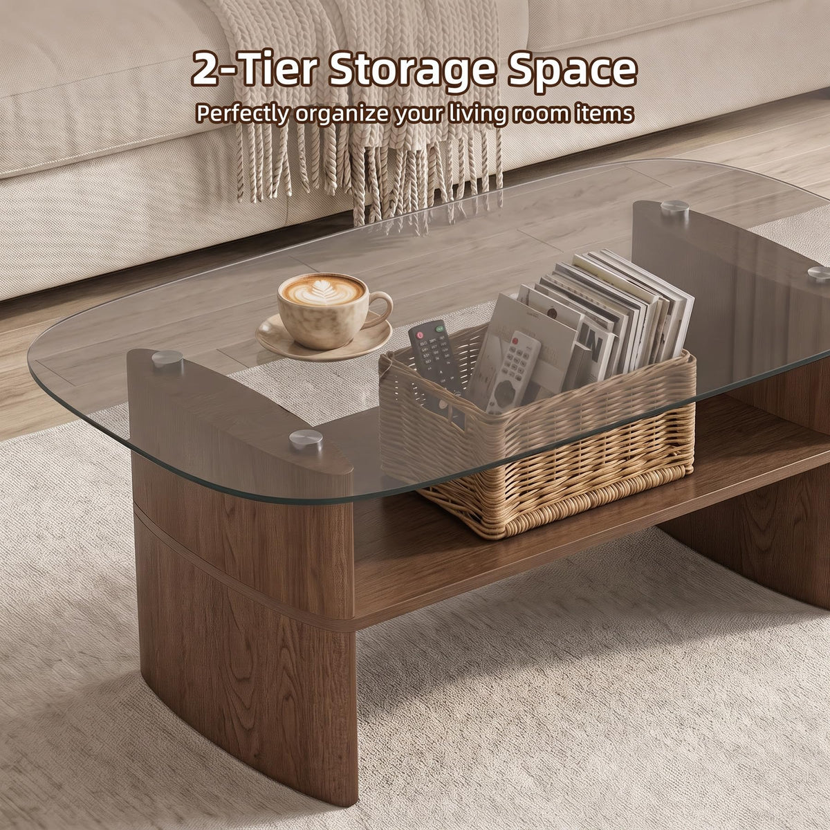 Curved Glass Coffee Table