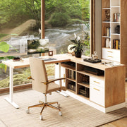 L-Shaped Standing Desk with Storage