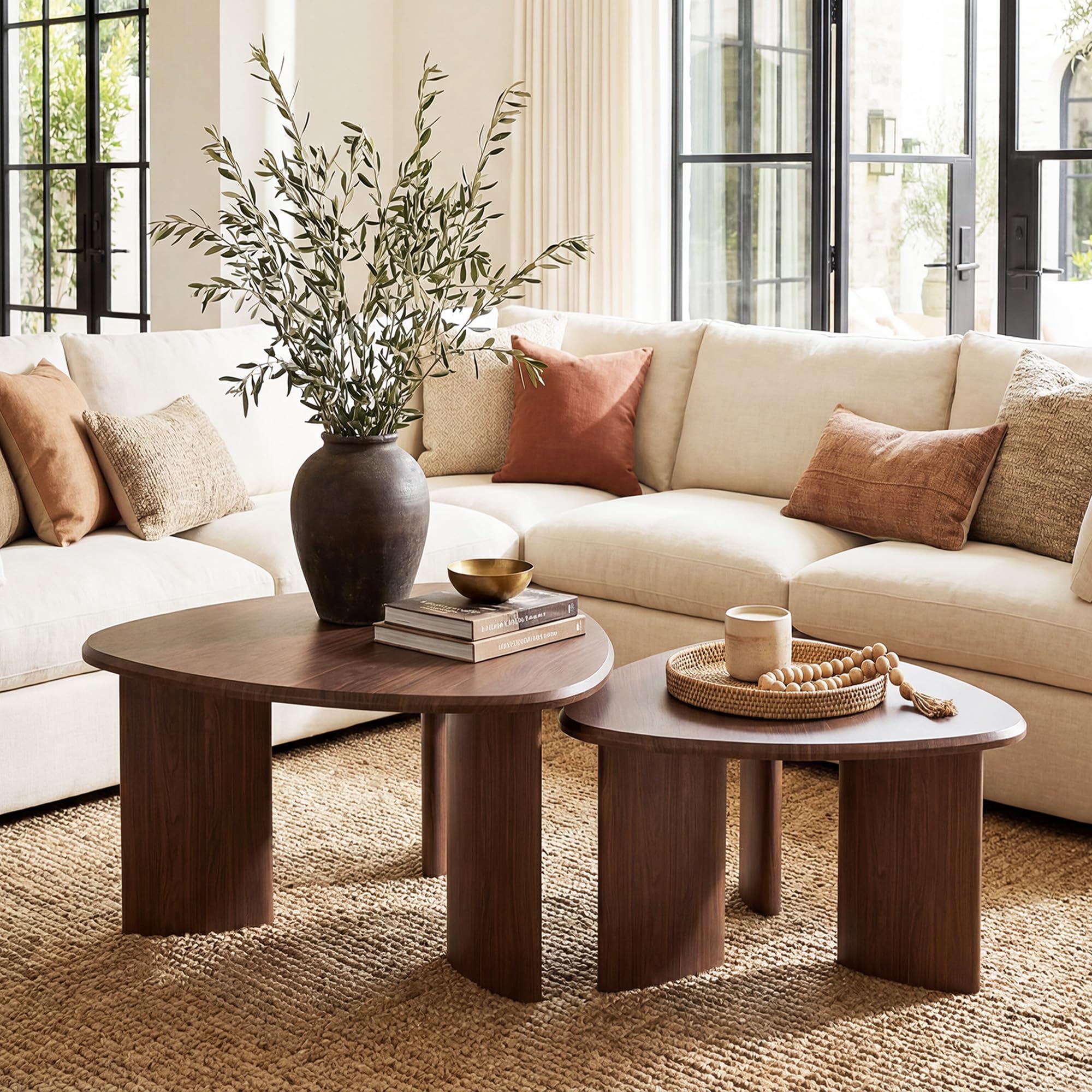 Triangular Nesting Coffee Table Set of 2