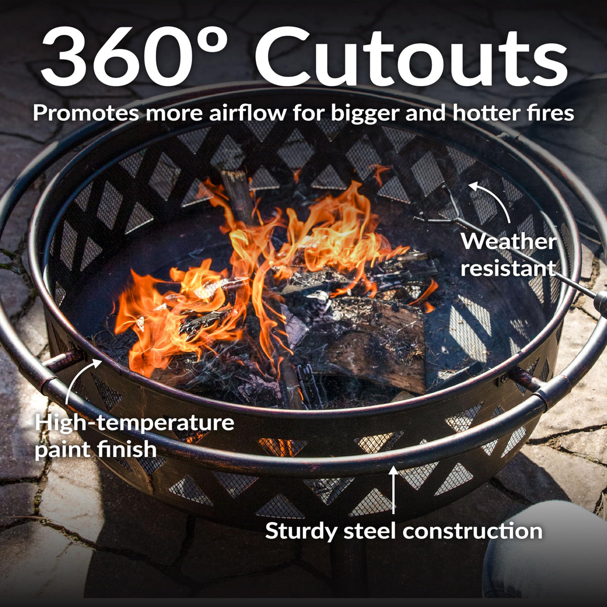 Crossweave Wood-Burning Fire Pit