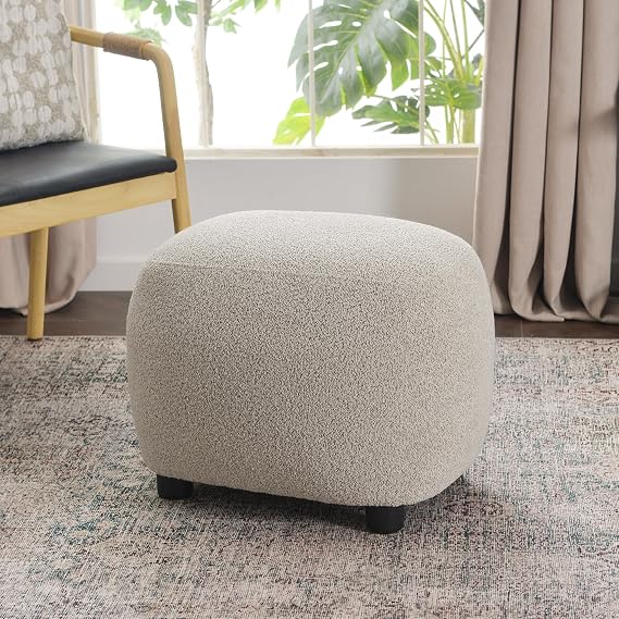 Green Boucle Ottoman