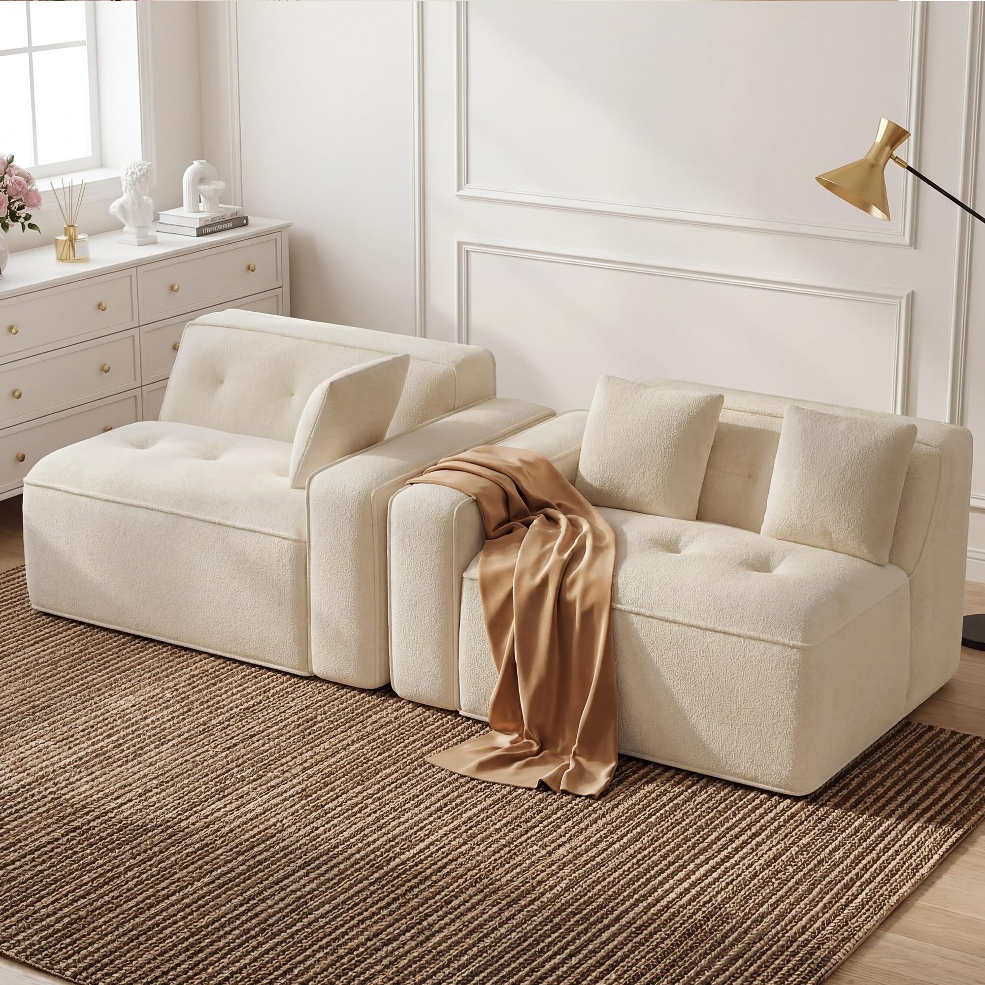 100" Cloud Boneless Loveseat – 2-Seater Foam Sofa