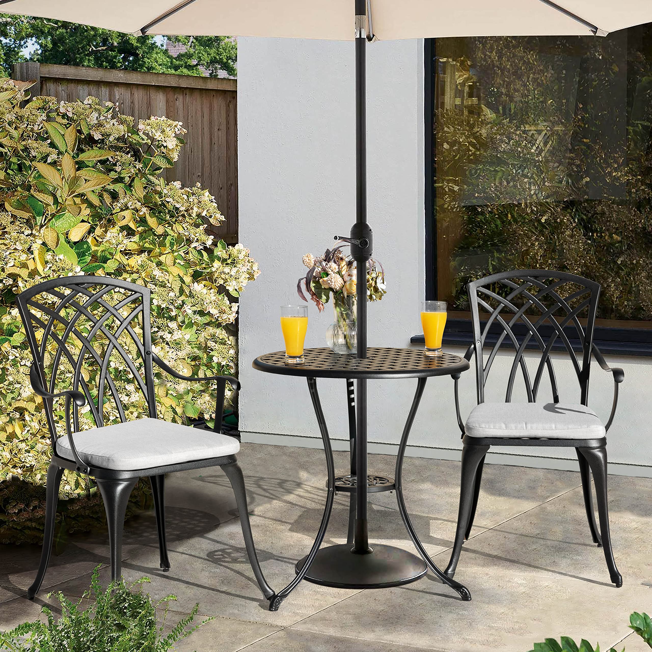 3-Piece Cast Aluminum Patio Bistro Set