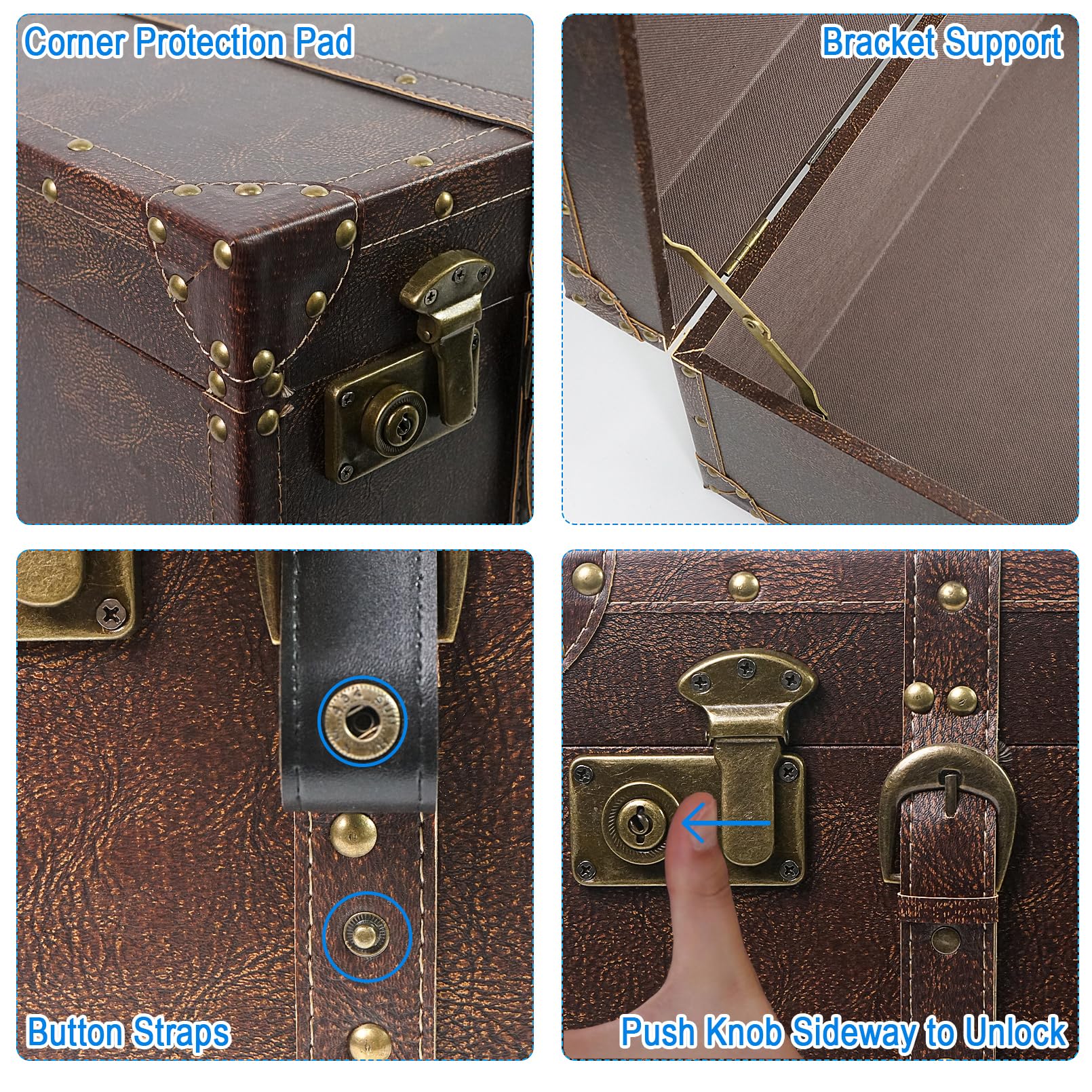 Vintage Wooden Suitcase Storage Set of 2