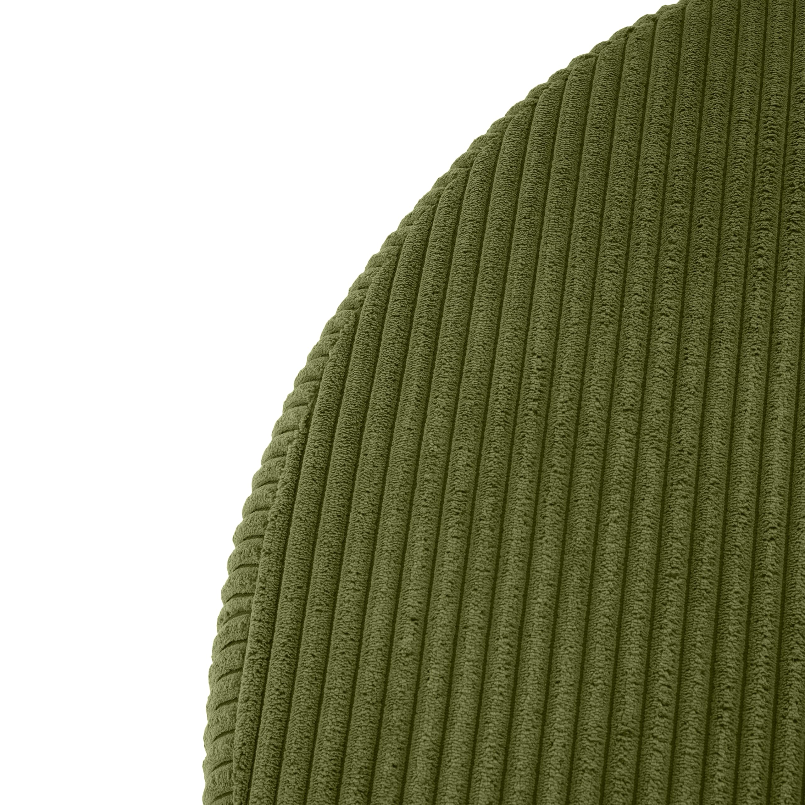 Christopher Knight Home GAVI Corduroy Ottoman Foot Stool, 30" Pouf Footstool Ottoman Seat, Upholstered Foot Chair, Round Footrest, Modern Side Table for Living Room Bedroom Home Decor, Olive Green
