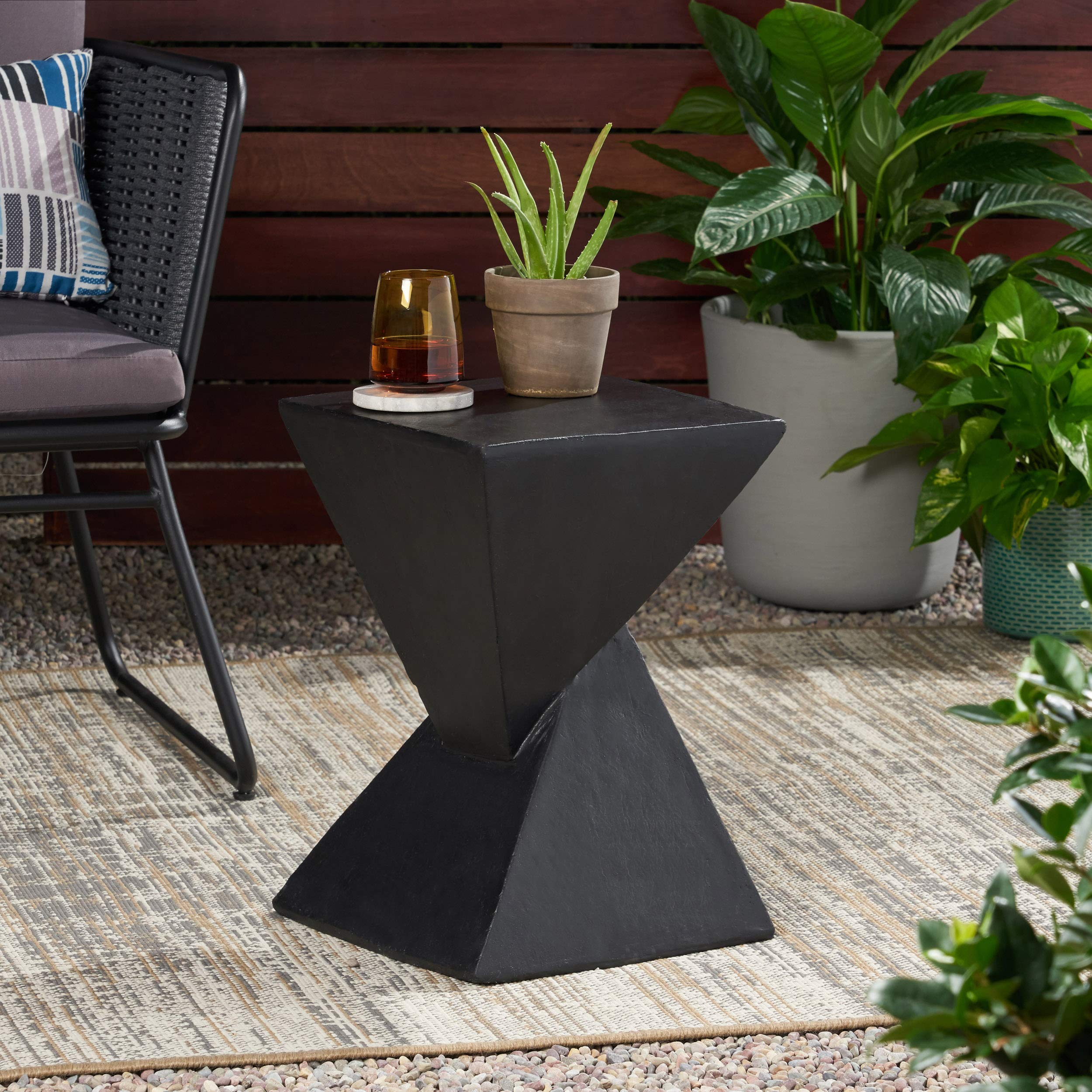 Outdoor Lightweight Concrete Accent Table