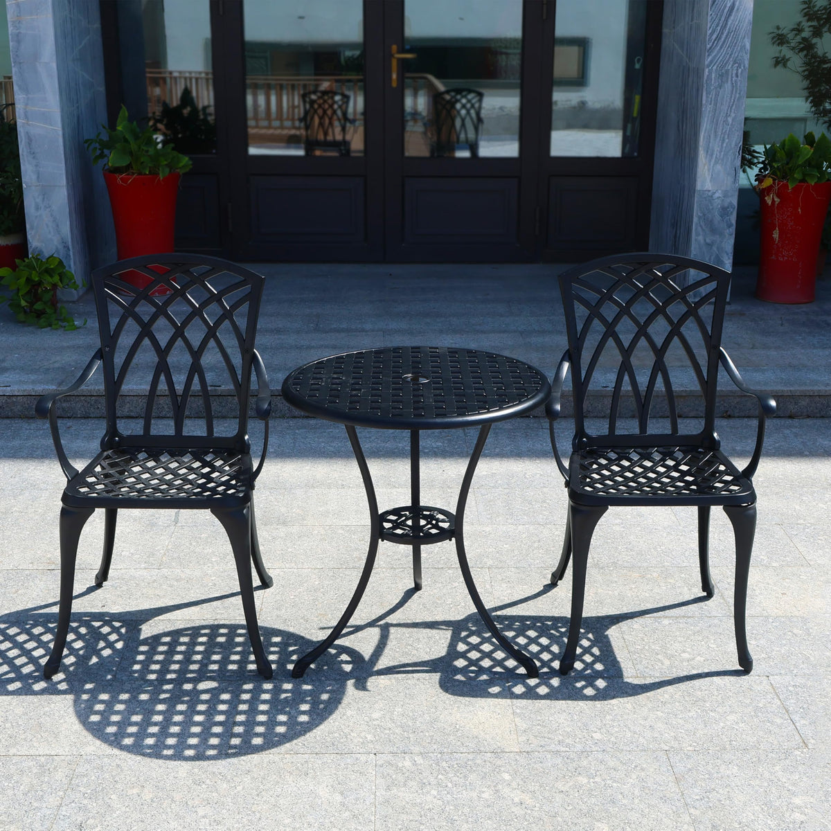 Withniture Bistro Patio Set 3 Piece,All Weather Bistro Table and Chairs Set