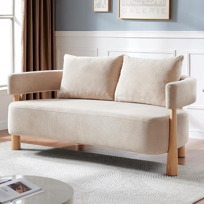 Curved Teddy Fleece Loveseat
