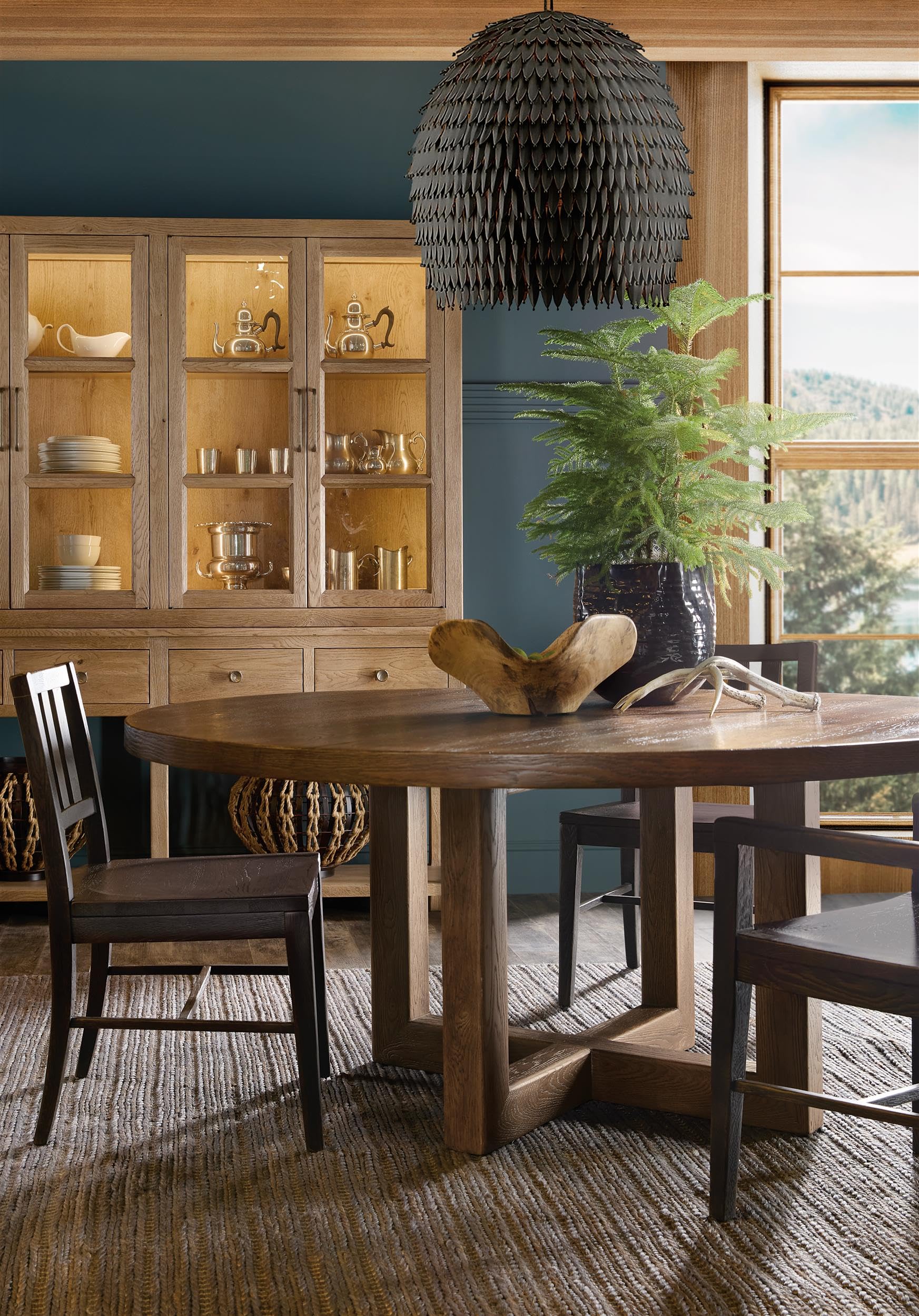 Hooker Driftwood Display Sideboard in Light Brown Wood Furniture