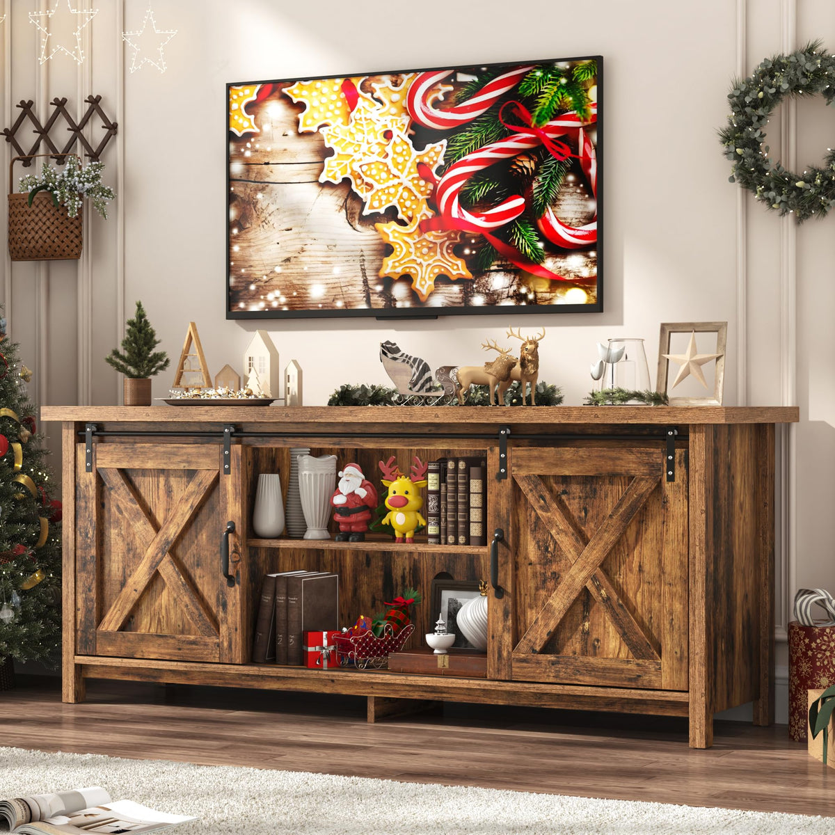 Rustic Barn Door TV Stand