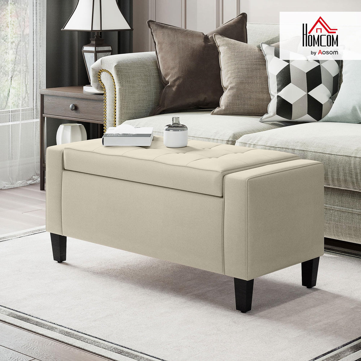 Linen Storage Ottoman Bench