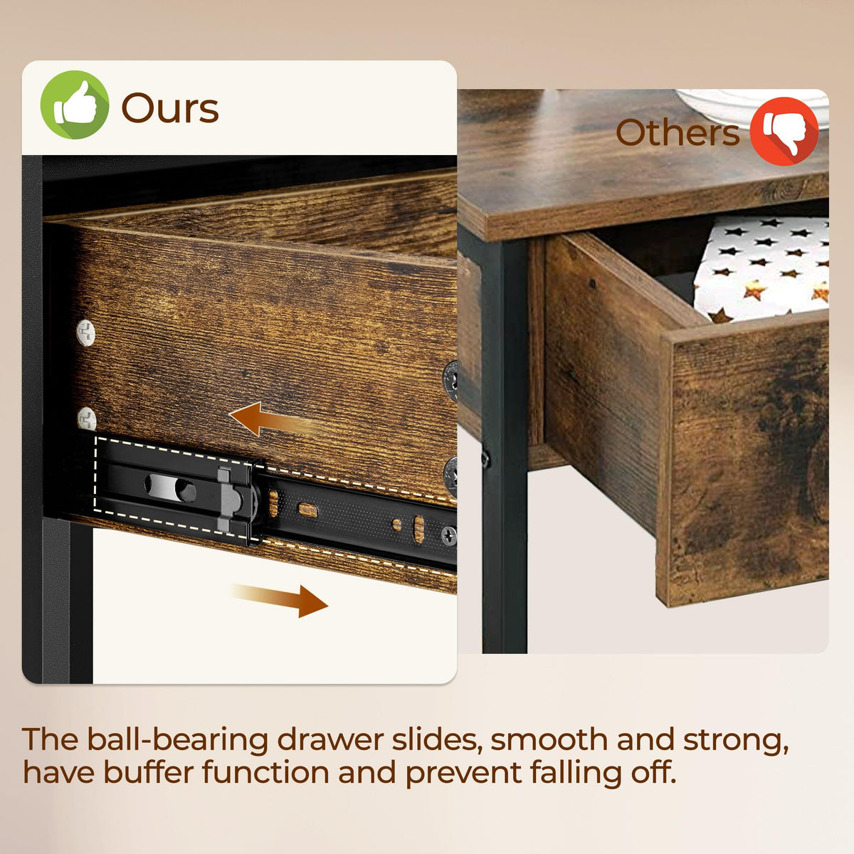 Rustic Console Table with Drawer