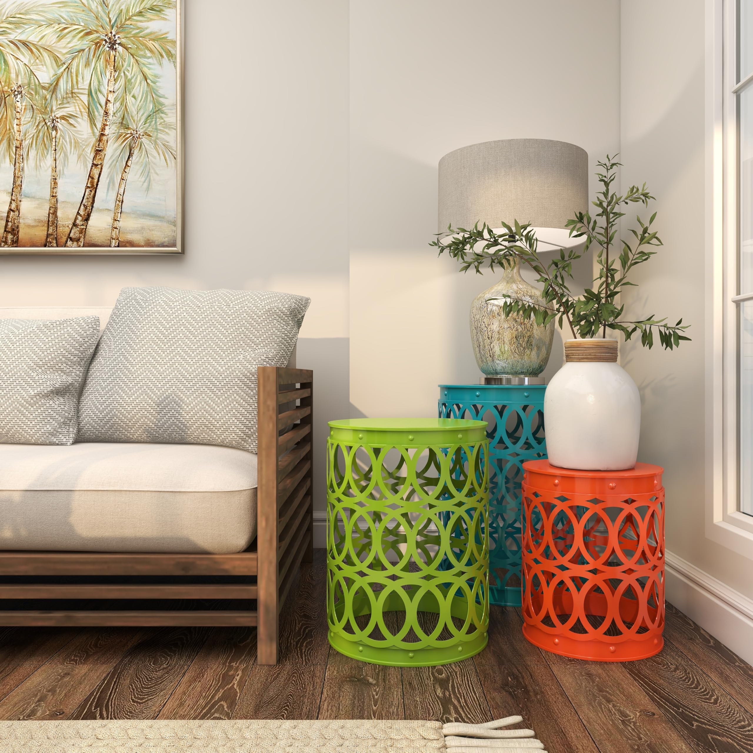 Metal Nesting Accent Table Set of 3