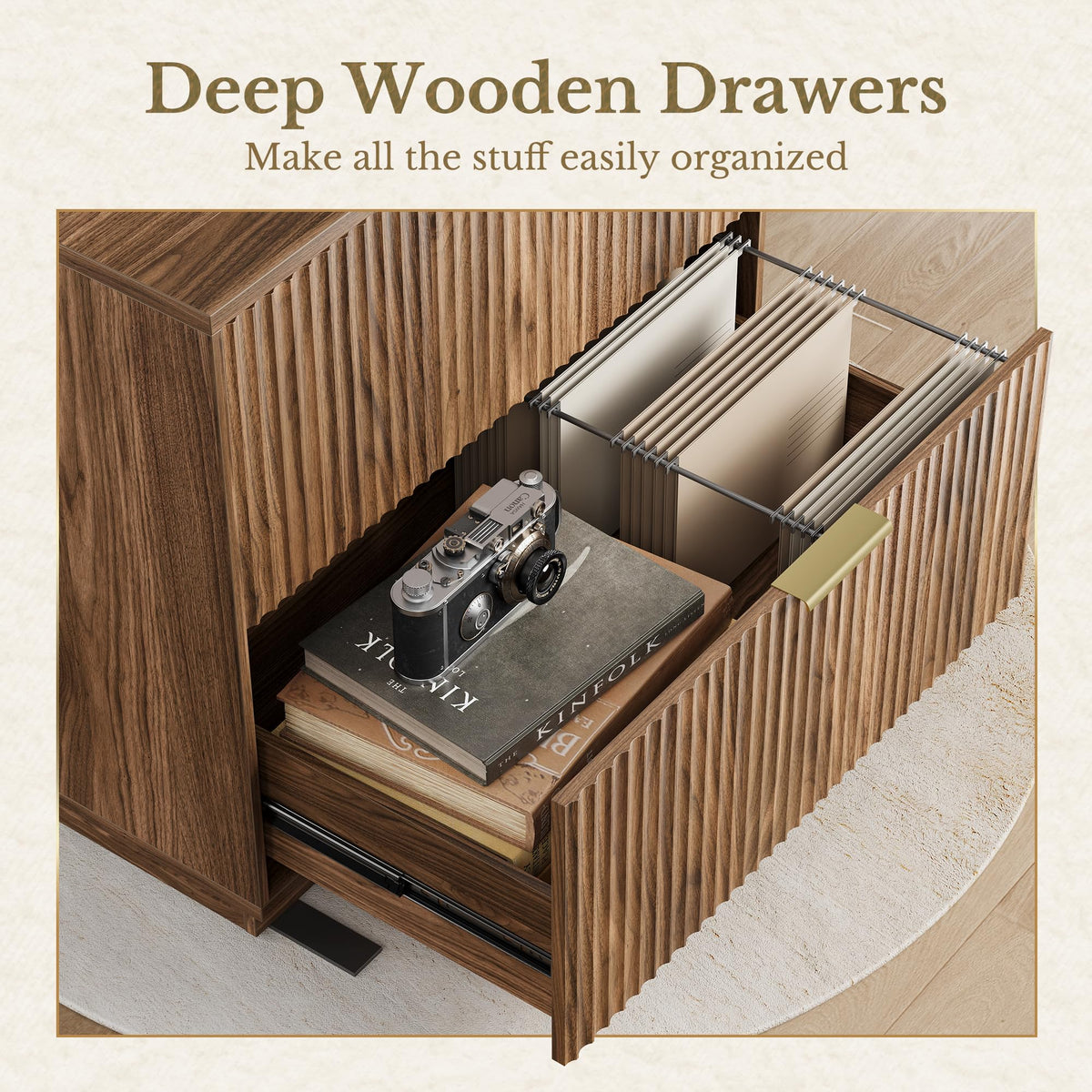 Fluted 2-Drawer Lateral File Cabinet