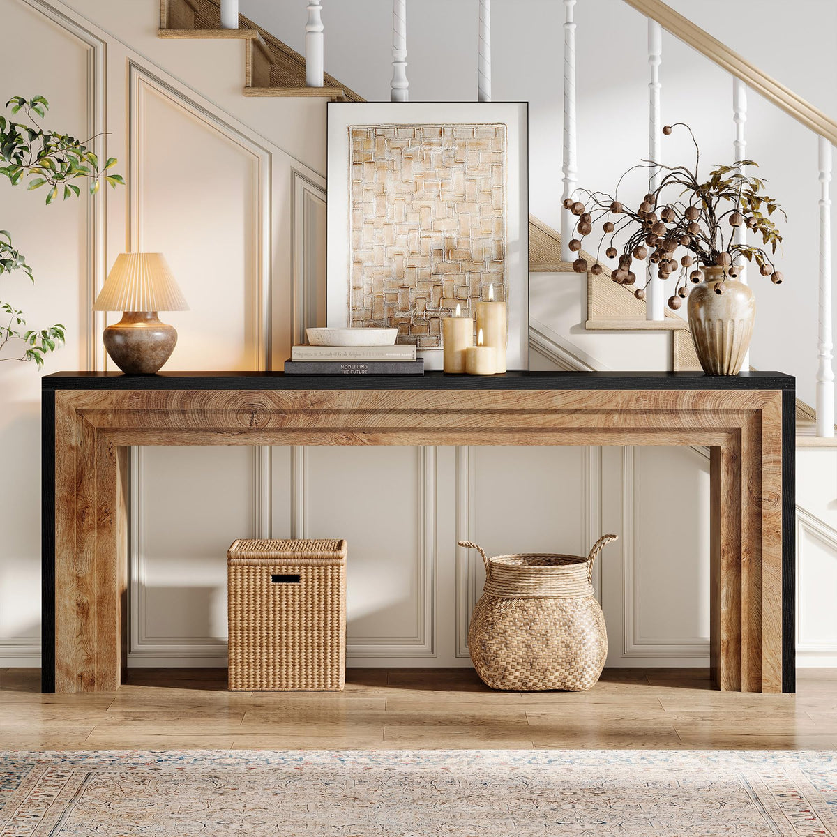 Two-Tone Narrow Console Table