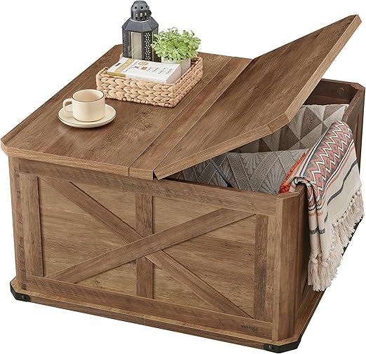 Farmhouse Lift-Top Coffee Table with Hidden Storage